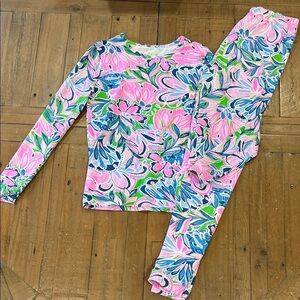 Lilly Pulitzer Sammy tropical floral pajamas girls 14